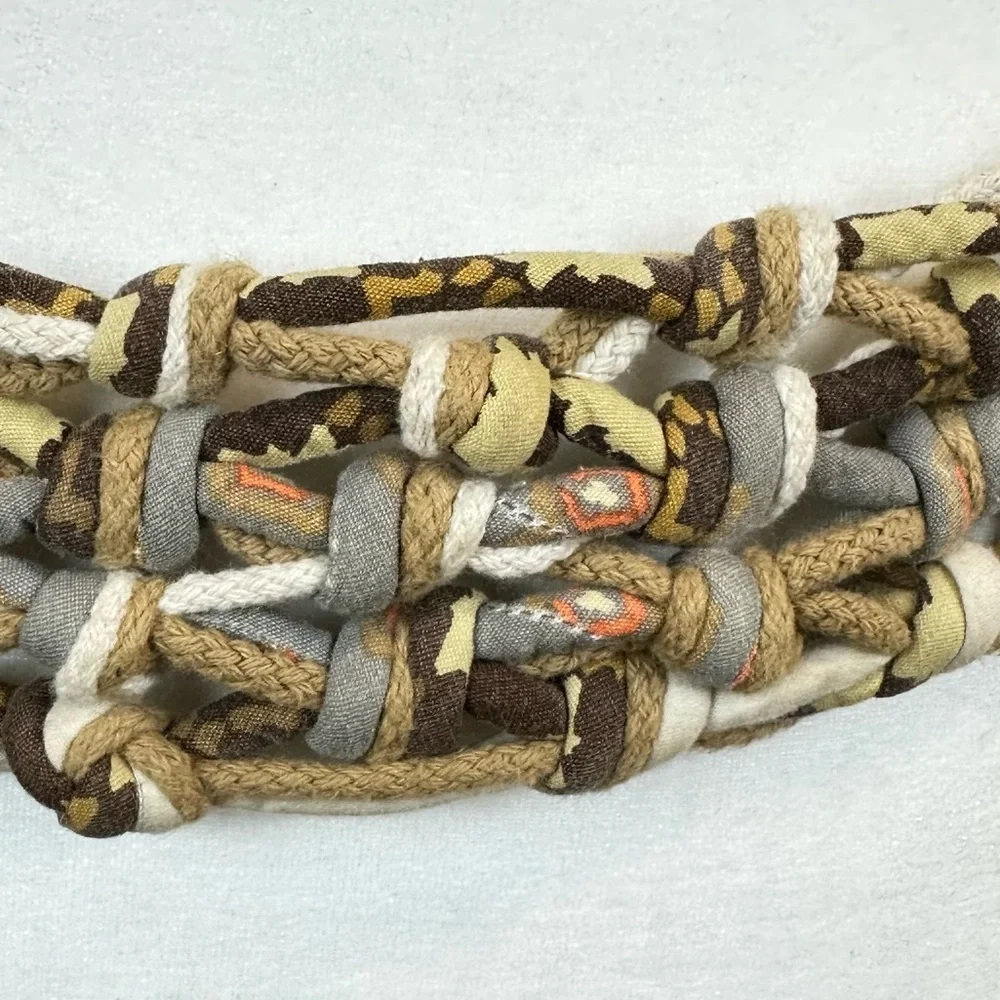 Fossil Knotted Rope Stretch Belt Size L🔥